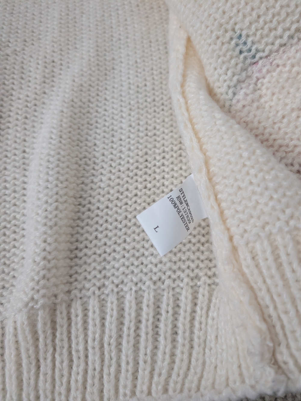 BUNDLE ONLY! Luna Ivy 3D Knit Off White Pink Strawberry Cardigan Sweater Large - Picture 5 of 9